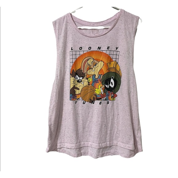 WB Looney Tunes Space Jam Women’s Pink Heather Tank Top Size XXL (19) - Picture 3 of 6